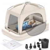 QPAU INFLATABLE TODDLER TRAVEL BED WITH TENT, PORT