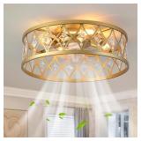 $119 GARWARM CAGED CEILING FAN WITH LIGHT,20' CEIL