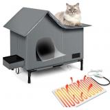 HEATED CAT HOUSE,REMOVABLE WEATHERPROOF CAT HOUSES