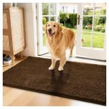 CHENILLE ABSORBENT FRONT DOOR MAT 48' X 24', DOG D