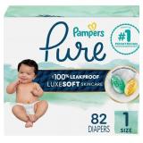PAMPERS PURE BABY DIAPERS, SIZE 1 (8-14 LBS), 82,