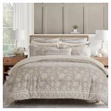$160 LEVTEX HOME ADARE TAUPE REVERSIBLE KING/CAL K