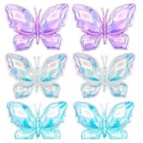 6 PIECES 24 INCH COLORED TRANSLUCENT BUTTERFLY BAL