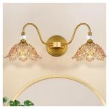 $110 VINTAGE BATHROOM VANITY LIGHT, 2-LIGHT MATTE