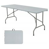 FOLDING TABLE 6 FT CAMPING TABLE PORTABLE PLASTIC