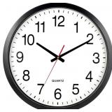 BERNHARD PRODUCTS BLACK WALL CLOCK SILENT NON TICK
