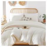 ROSGONIA KING SIZE COMFORTER SET IVORY, 3PCS (1 BO