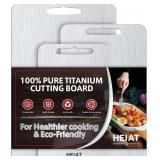 TITANIUM CUTTING BOARD SET OF 3, 100% PURE TITANIU