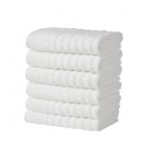 WHITE COMBED COTTON ABSORBENT TEXTURED 6-PIECE HAN