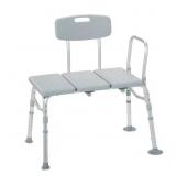 PLASTIC TRANSFER BENCH WITH ADJUSTABLE BACKREST
