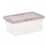 1 LOT OF 2-17 QT. SNAP TOP PLASTIC STORAGE BOX, CL