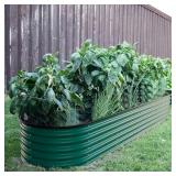 VEIKOUS GREEN GALVANIZED STEEL RAISED GARDEN BED 9