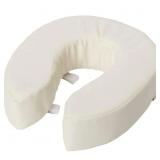 VINYL CUSHION 4 IN. ROUND FRONT TOILET SEAT IN WHI