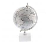 14 IN. WHITE MARBLE DECORATIVE GLOBE