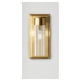 CLOSMERE 5 IN. 1-LIGHT BRUSHED GOLD MID-CENTURY MO