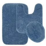 TRADITIONAL BASIN BLUE 3-PIECE WASHABLE BATHROOM R
