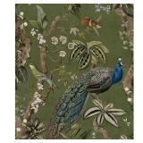 CASSIA PEACOCK GREEN NON-PASTED NON-WOVEN WALLPAPE