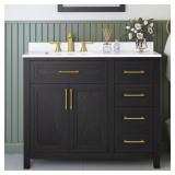 $584 BEAUFORT 42 IN. SINGLE SINK BLACK BATH VANITY