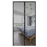 34 IN. X 98 IN. BLACK MAGNETIC SCREEN DOOR WITH TH