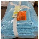 DELUXE 6-PIECE TEAL SOLID COTTON BATH TOWEL SET