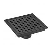 6" SQUARE SHOWER DRAIN BLACK, STAINLESS STEEL SHOW