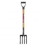 28 IN. D-GRIP SHORT WOOD HANDLE 4-TINE SPADING GAR