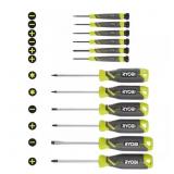 SCREWDRIVER SET (12-PIECE) WITH CUSHION GRIP HANDL