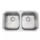 $119 BUILDER 32 IN. UNDERMOUNT DOUBLE BOWL 18 GAUG