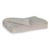 GAYELERY BEIGE SOLID COTTON THROW BLANKET