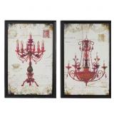 18 IN. X 28 IN. LARGE METALLIC RED CANDELABRA AND