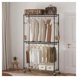 HEAVY DUTY CLOTHES RACK, ROLLING CLOTHING GARMENT