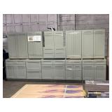 $13000 11 PC. FRESH SAGE KITCHEN CABINET SET