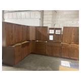 $16000 14 PC. RUSTIC WALNUT SHAKER KITCHEN CABINET