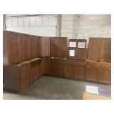 $16000 14 PC. RUSTIC WALNUT SHAKER KITCHEN CABINET