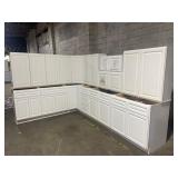 $15500 14 PC. NEWPORT WHITE KITCHEN CABINET SET