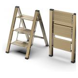 FLYGENERAL 3 STEP LADDER, FOLDING LADDER STOOL, GO