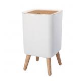 WANWANKA MINI WHITE PLASTIC TRASH CAN, 2.6 GALLON