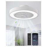 LEDIARY 20 INCH LOW PROFILE CEILING FAN WITH LIGHT