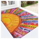 LIKIYOL BOHO SUN DOOR MAT OUTSIDE ENTRANCE, COLORF