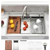 $179 33 INCH DROP IN KITCHEN SINK SPLASH GUARD WOR