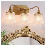 VBITMN VINTAGE BATHROOM LIGHT FIXTURES, 3 LIGHT GO