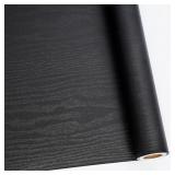 ABYSSALY 23.6" X 118" BLACK WOOD PEEL AND STICK WA