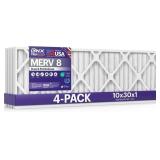 BNX TRUFILTER 10X30X1 AIR FILTER MERV 8 (4-PACK) -