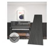 $196 MODERN SELF-ADHESIVE BLACK WOOD SLAT WALL PAN