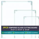 3PCS TEMPERED GLASS CUTTING BOARD FOR KITCHEN COUN