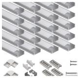 HUNHUN 20-PACK 3.3FT/1METER U SHAPE LED ALUMINUM C