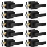 $120 PRIVACY DOOR LEVERS, 10 PACK MATTE BLACK DOOR