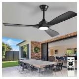 DEPULEY 52-INCH CEILING FAN WITH LIGHT: BLACK 3 BL