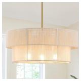 $126 17.7 INCHESHAND WOVEN RATTAN CHANDELIER BOHO