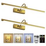 $113 2 PACK 24" BRASS GALLERY PICTURE LIGHTS - 800